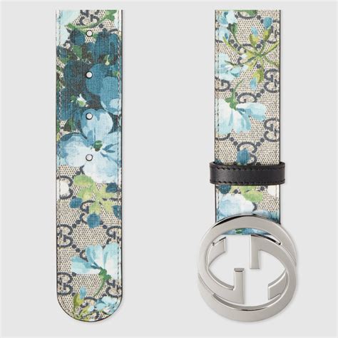 gucci belt flowers blue|high waist gucci belt.